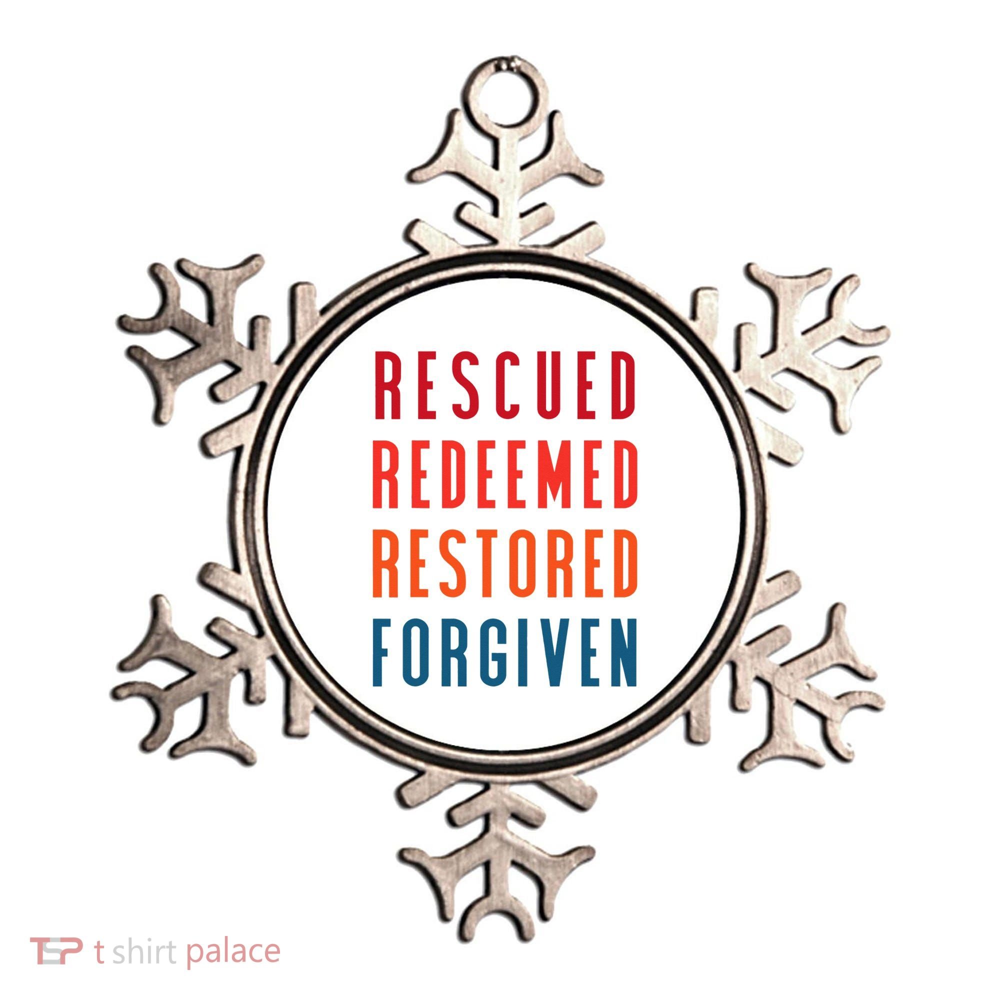Rescued, Redeemed, Restored, Forgiven Religious Christian Ornament