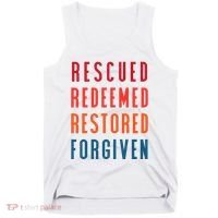 Rescued, Redeemed, Restored, Forgiven Religious Christian Tank Top thumb 0