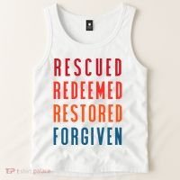 Rescued, Redeemed, Restored, Forgiven Religious Christian Tank Top thumb 2