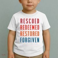 Rescued, Redeemed, Restored, Forgiven Religious Christian Toddler T-Shirt thumb 2