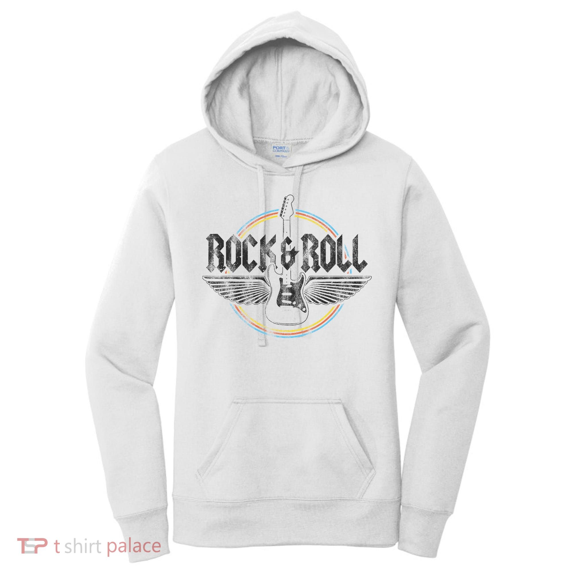 Retro Rock & Roll Guitar Wings Music Concert Band Women's Hoodie