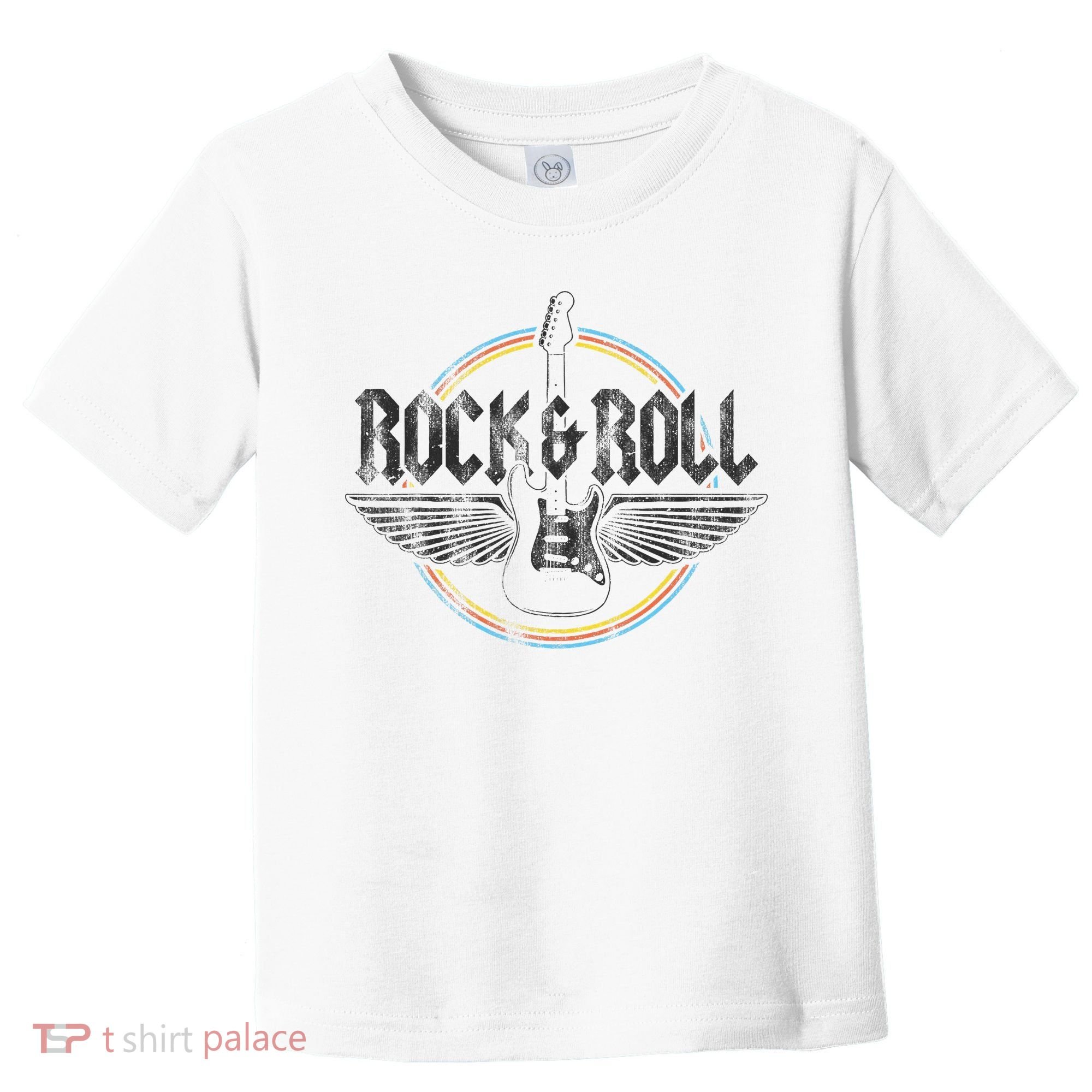 Retro Rock & Roll Guitar Wings Music Concert Band Toddler T-Shirt