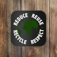 Recycle Reduce Reuse Respect Earth Day Coaster thumb 0