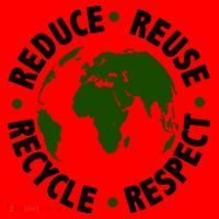 Recycle Reduce Reuse Respect Earth Day Santa Hat thumb 1