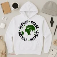 Recycle Reduce Reuse Respect Earth Day Hoodie thumb 3