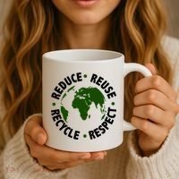 Recycle Reduce Reuse Respect Earth Day Coffee Mug thumb 3