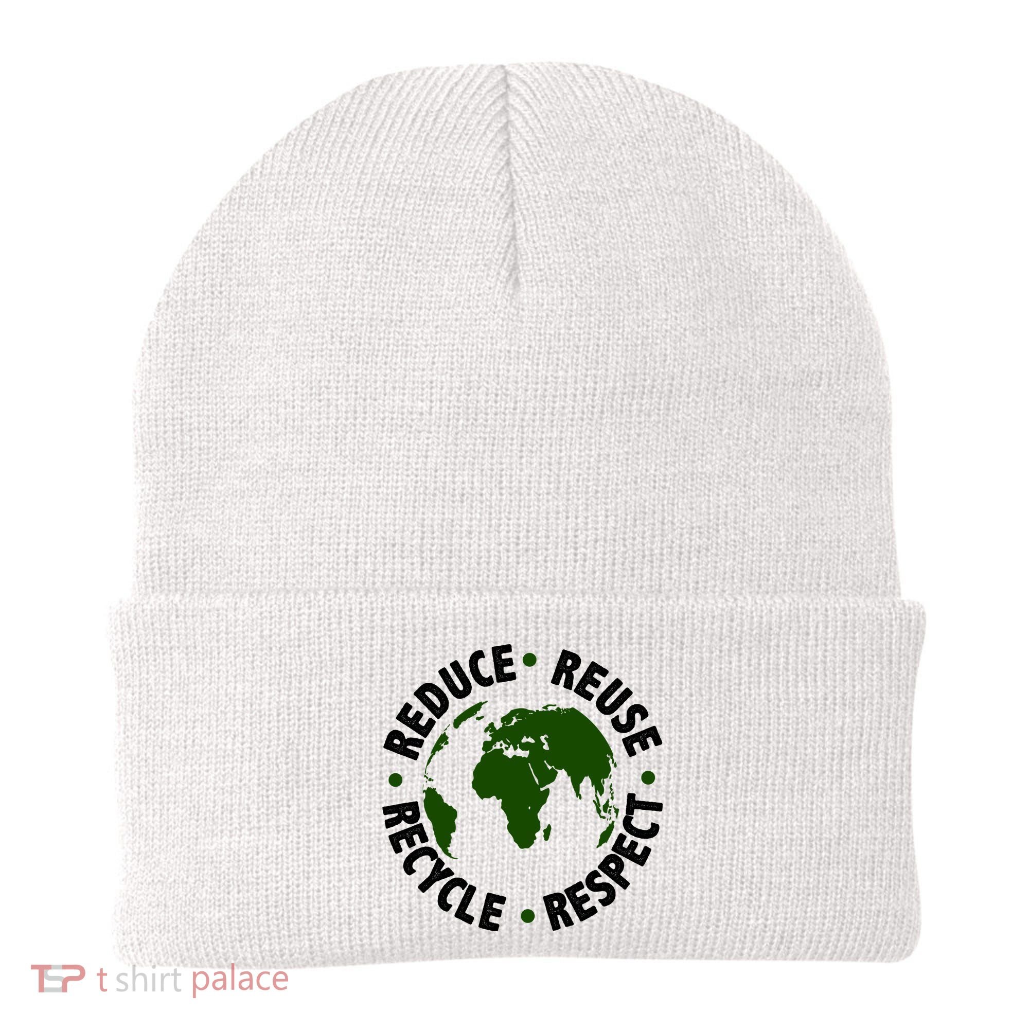 Recycle Reduce Reuse Respect Earth Day Beanie
