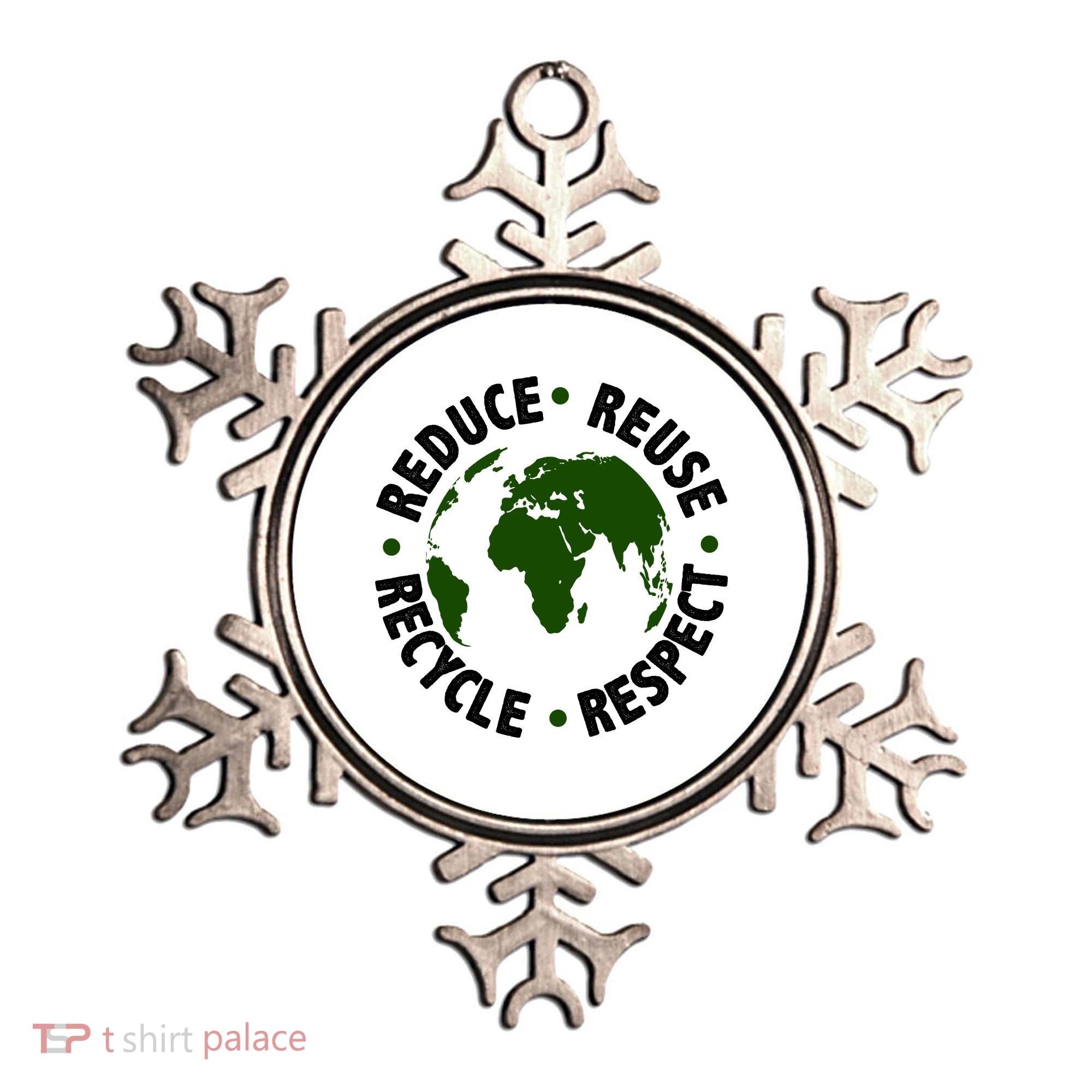 Recycle Reduce Reuse Respect Earth Day Ornament