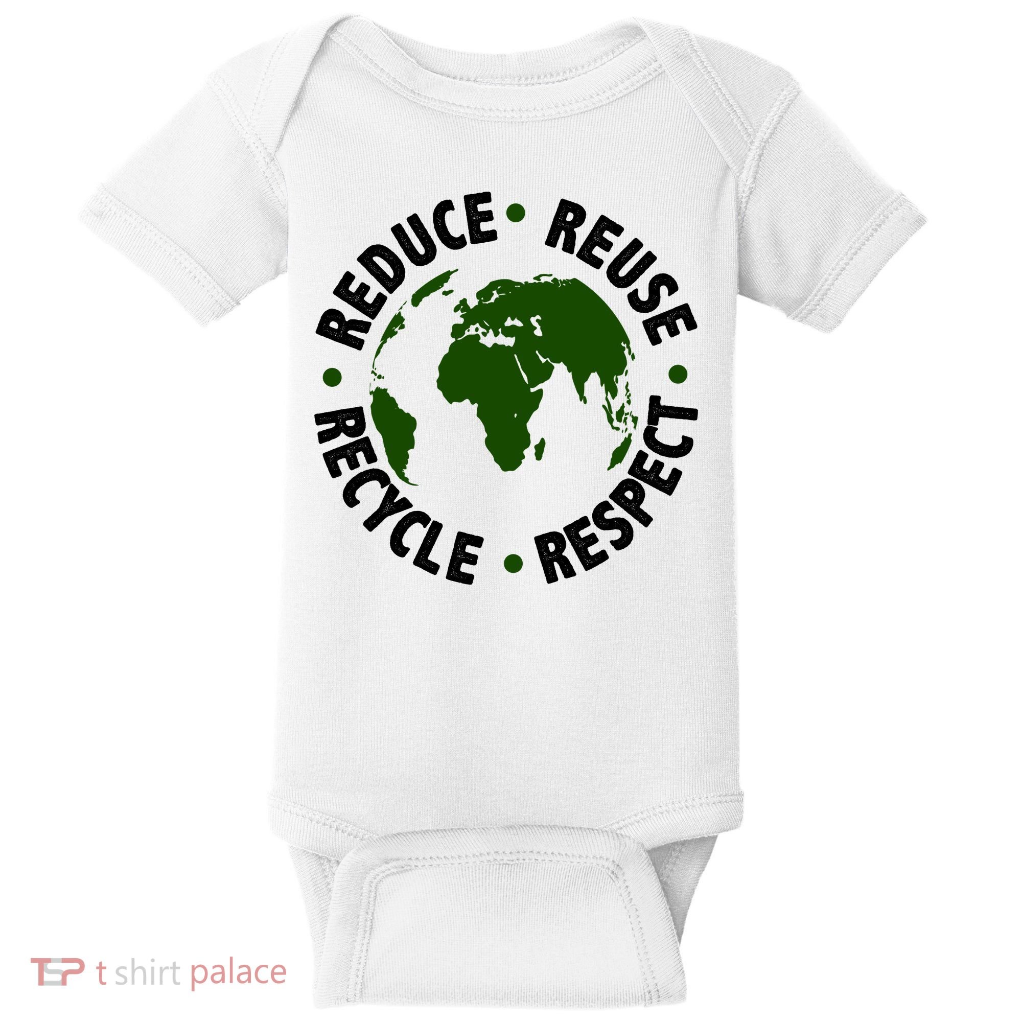 Recycle Reduce Reuse Respect Earth Day Baby Bodysuit
