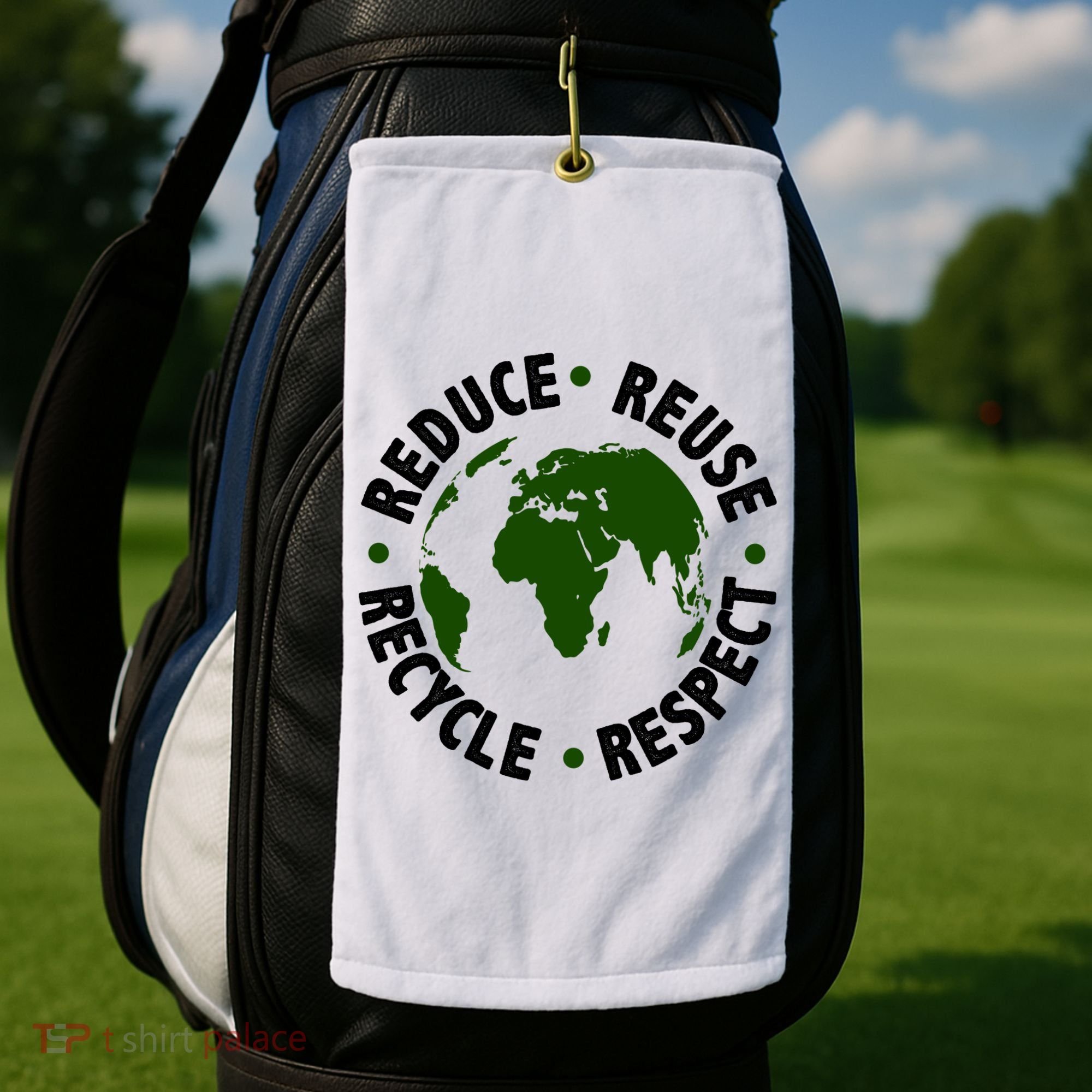 Recycle Reduce Reuse Respect Earth Day Golf Towel