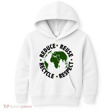 Recycle Reduce Reuse Respect Earth Day Kids Hoodie