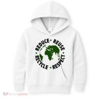 Recycle Reduce Reuse Respect Earth Day Kids Hoodie thumb 0