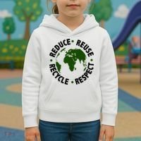 Recycle Reduce Reuse Respect Earth Day Kids Hoodie thumb 3
