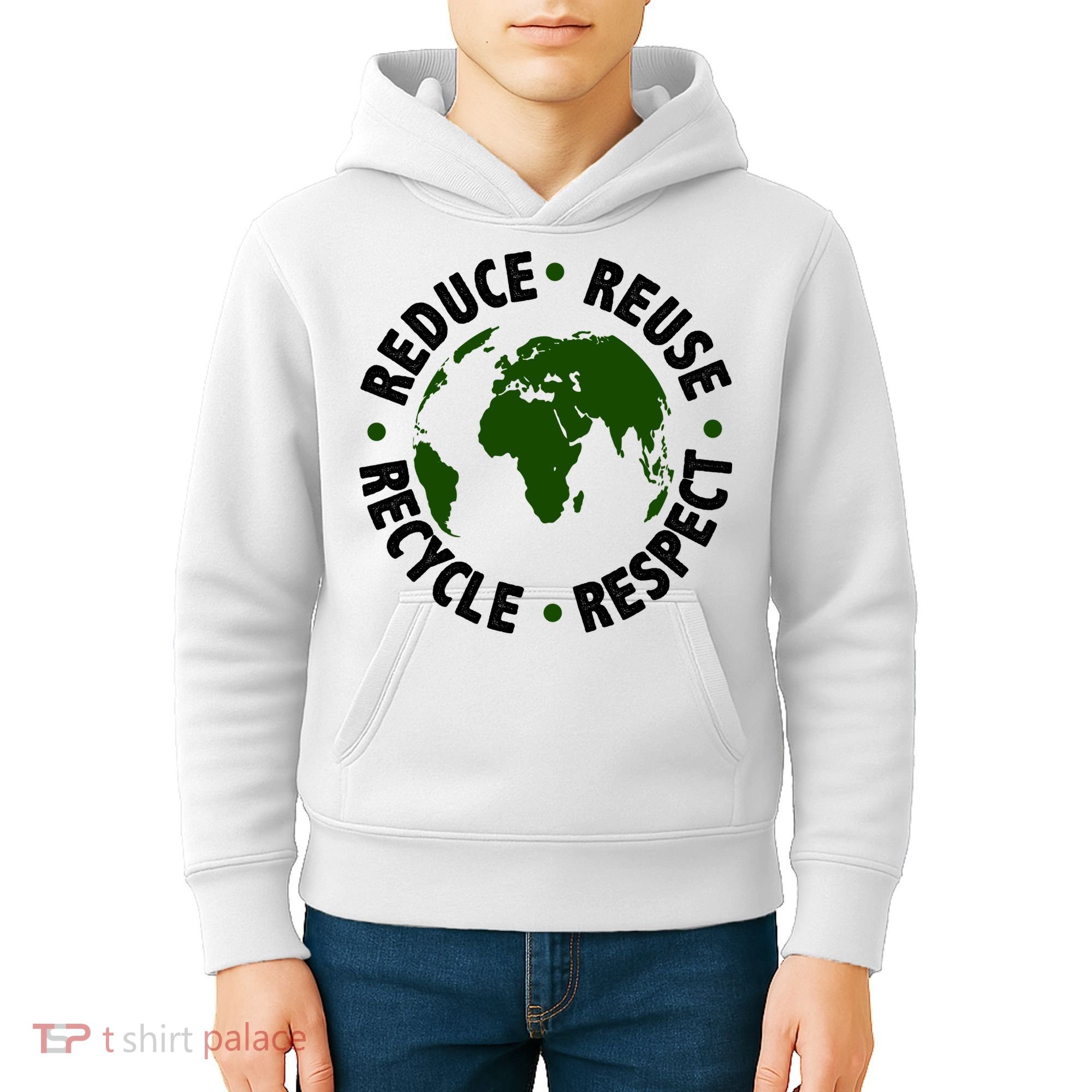 Recycle Reduce Reuse Respect Earth Day Kids Hoodie