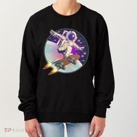 Retro Rocket Skateboarding Space Astronaut Women's Sweatshirt thumb 0