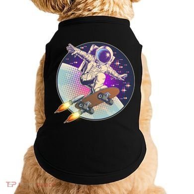 Retro Rocket Skateboarding Space Astronaut Doggie Tank