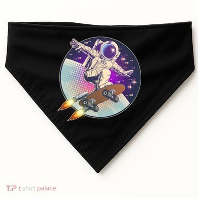 Retro Rocket Skateboarding Space Astronaut USA-Made Doggie Bandana