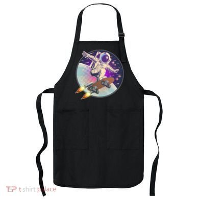 Retro Rocket Skateboarding Space Astronaut Apron