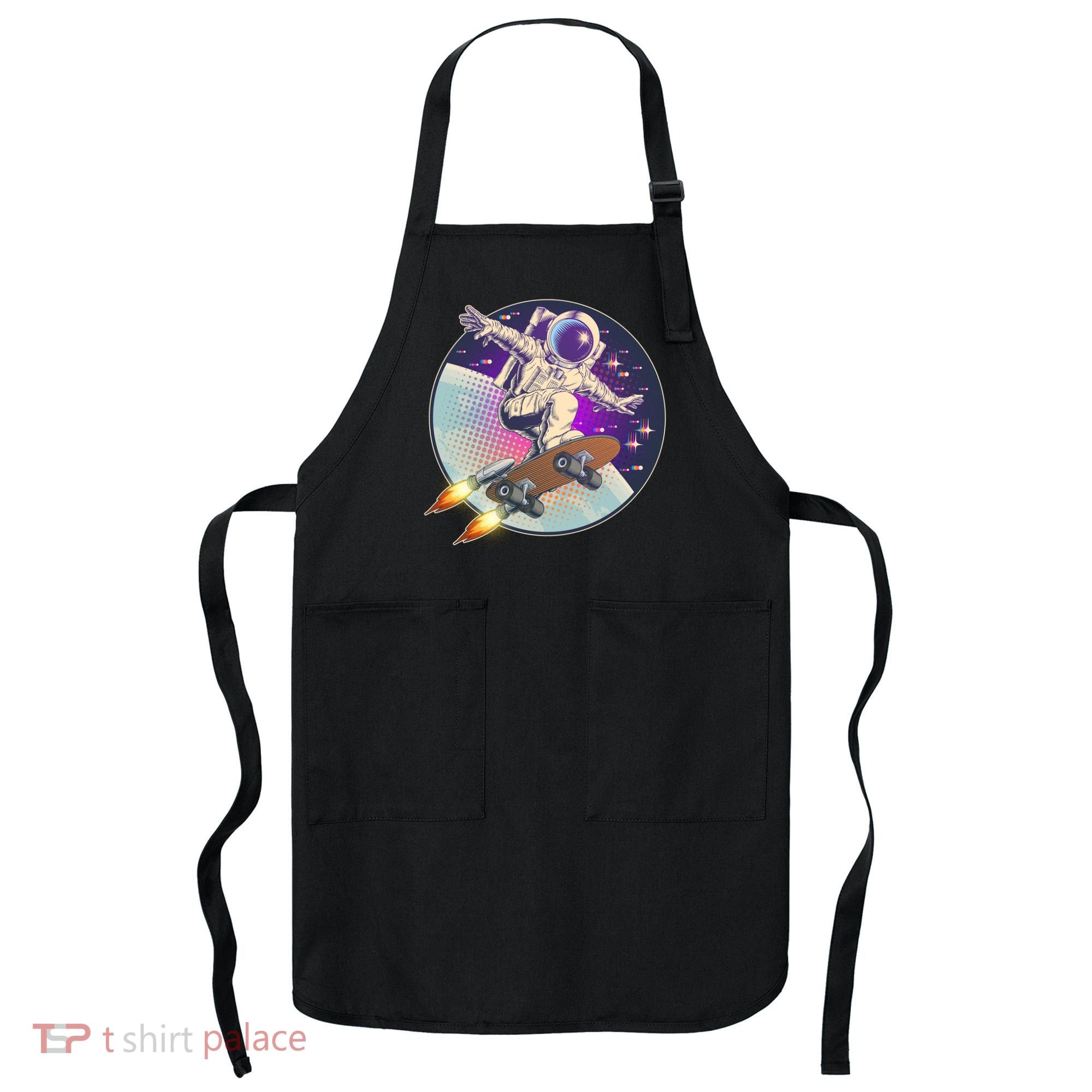 Retro Rocket Skateboarding Space Astronaut Apron