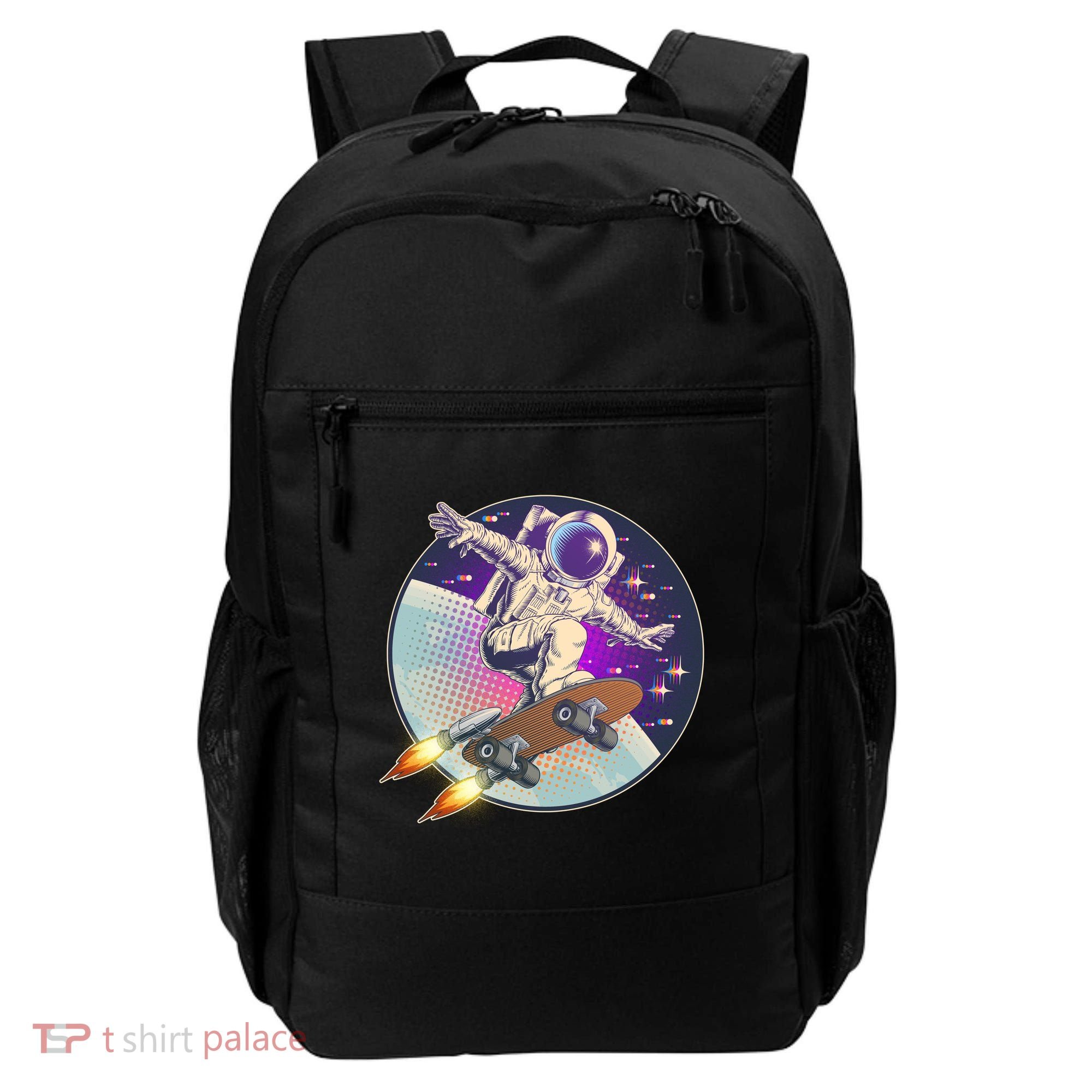 Retro Rocket Skateboarding Space Astronaut Backpack
