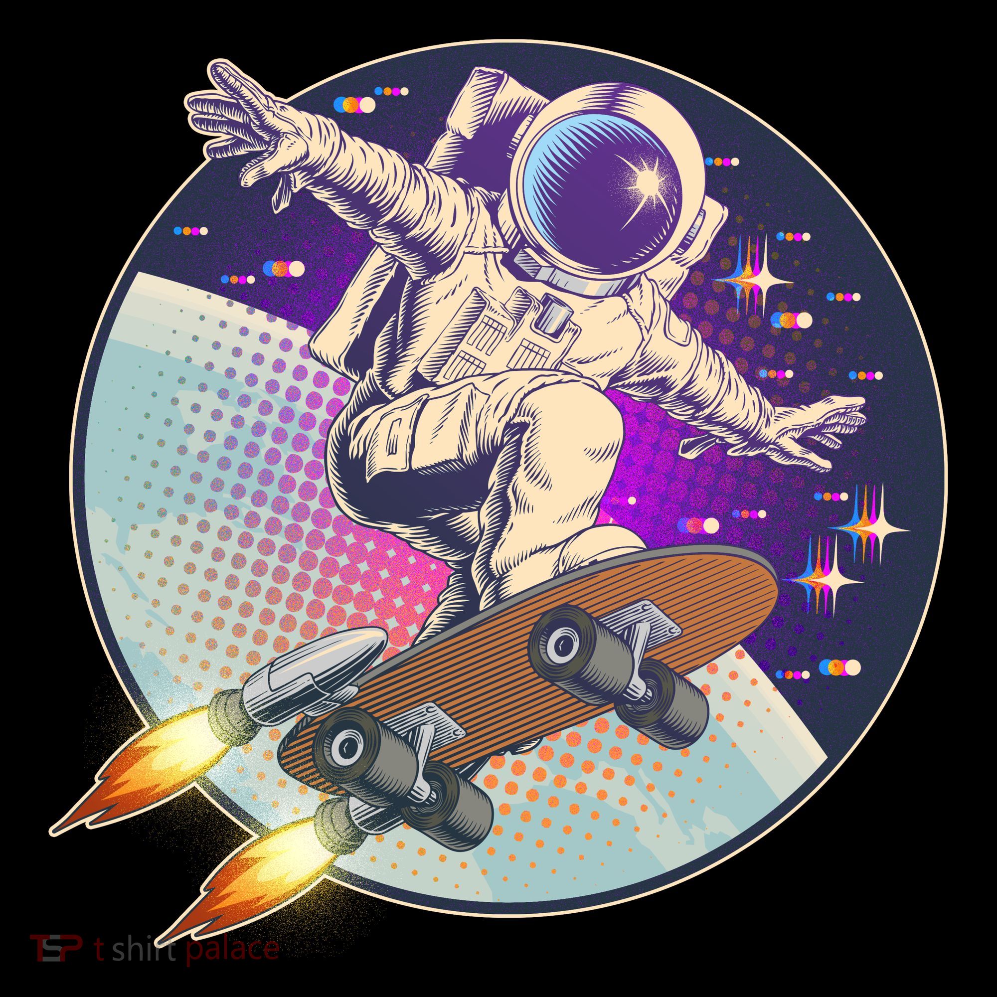 Retro Rocket Skateboarding Space Astronaut Coffee Mug