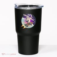 Retro Rocket Skateboarding Space Astronaut Tumbler thumb 0