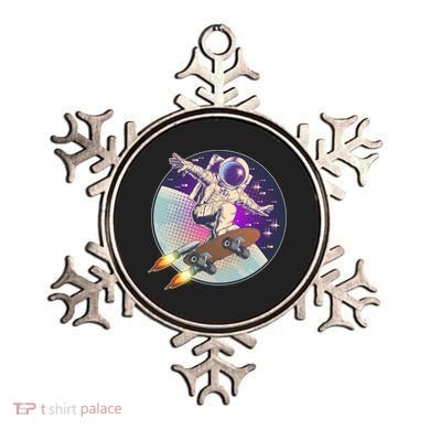 Retro Rocket Skateboarding Space Astronaut Ornament
