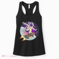 Retro Rocket Skateboarding Space Astronaut Women's Tank Top thumb 0
