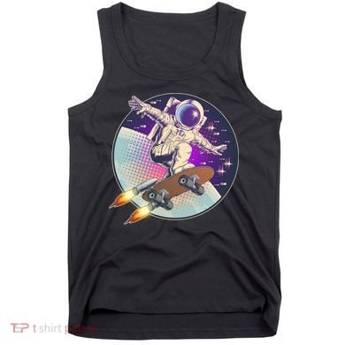 Retro Rocket Skateboarding Space Astronaut Tank Top
