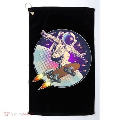 Retro Rocket Skateboarding Space Astronaut Golf Towel