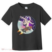 Retro Rocket Skateboarding Space Astronaut Toddler T-Shirt thumb 0