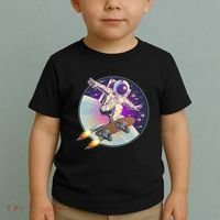 Retro Rocket Skateboarding Space Astronaut Toddler T-Shirt thumb 2