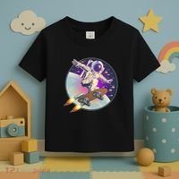 Retro Rocket Skateboarding Space Astronaut Toddler T-Shirt thumb 3
