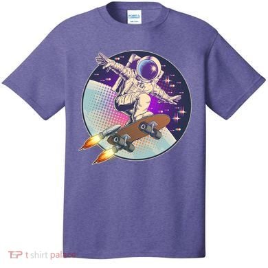 Retro Rocket Skateboarding Space Astronaut T-Shirt