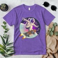 Retro Rocket Skateboarding Space Astronaut Premium T-Shirt thumb 2