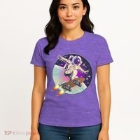 Retro Rocket Skateboarding Space Astronaut Women's T-Shirt thumb 4