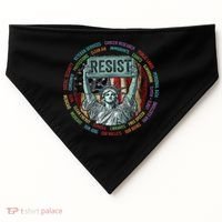 Resist Resistance Statue Of Liberty Hands Off Protest USA-Made Doggie Bandana thumb 0