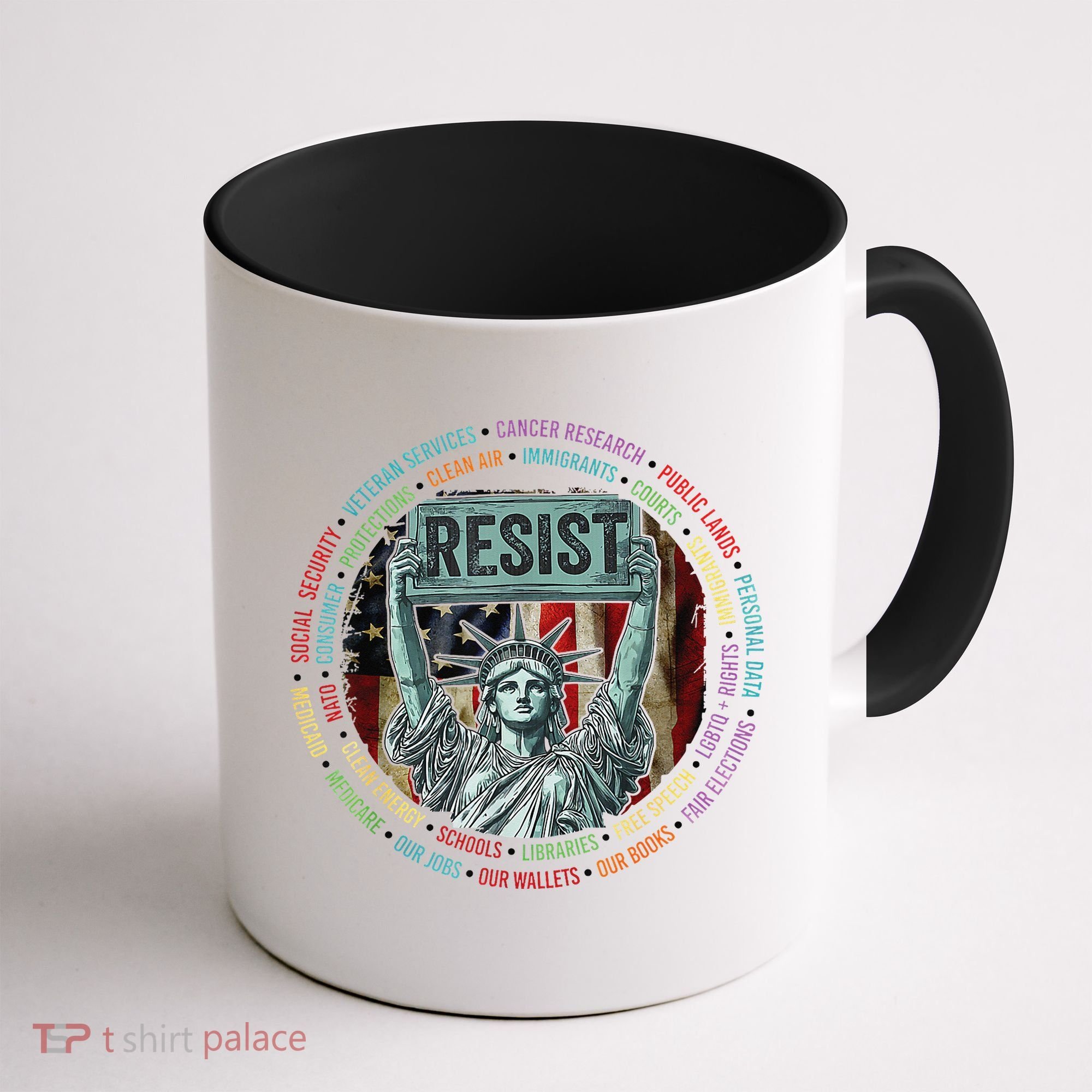 Resist Resistance Statue Of Liberty Hands Off Protest Coffee Mug
