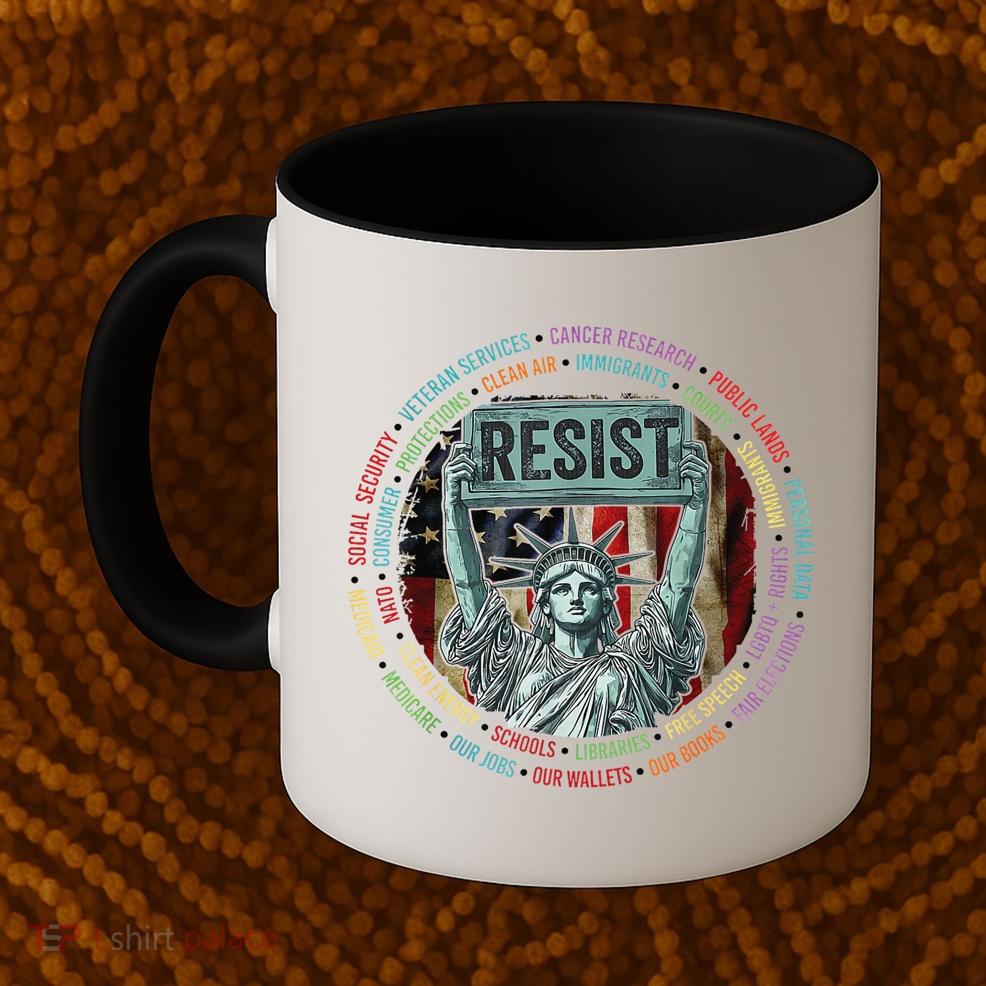 Resist Resistance Statue Of Liberty Hands Off Protest Coffee Mug