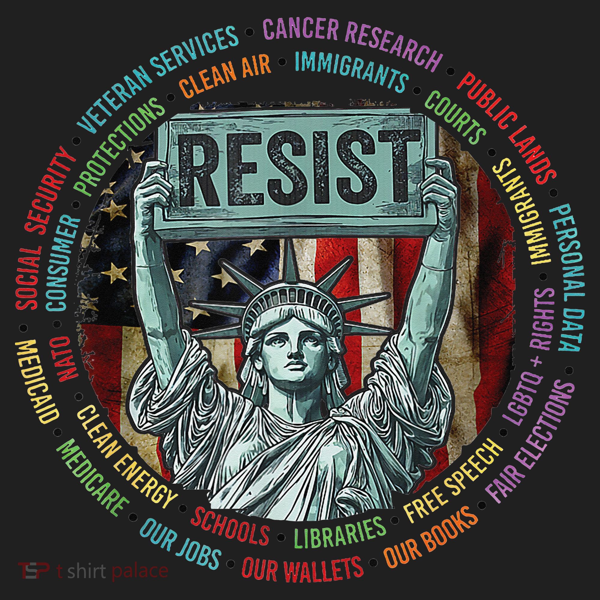 Resist Resistance Statue Of Liberty Hands Off Protest Beanie