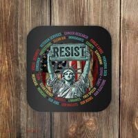 Resist Resistance Statue Of Liberty Hands Off Protest Coaster thumb 0