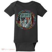 Resist Resistance Statue Of Liberty Hands Off Protest Baby Bodysuit thumb 0