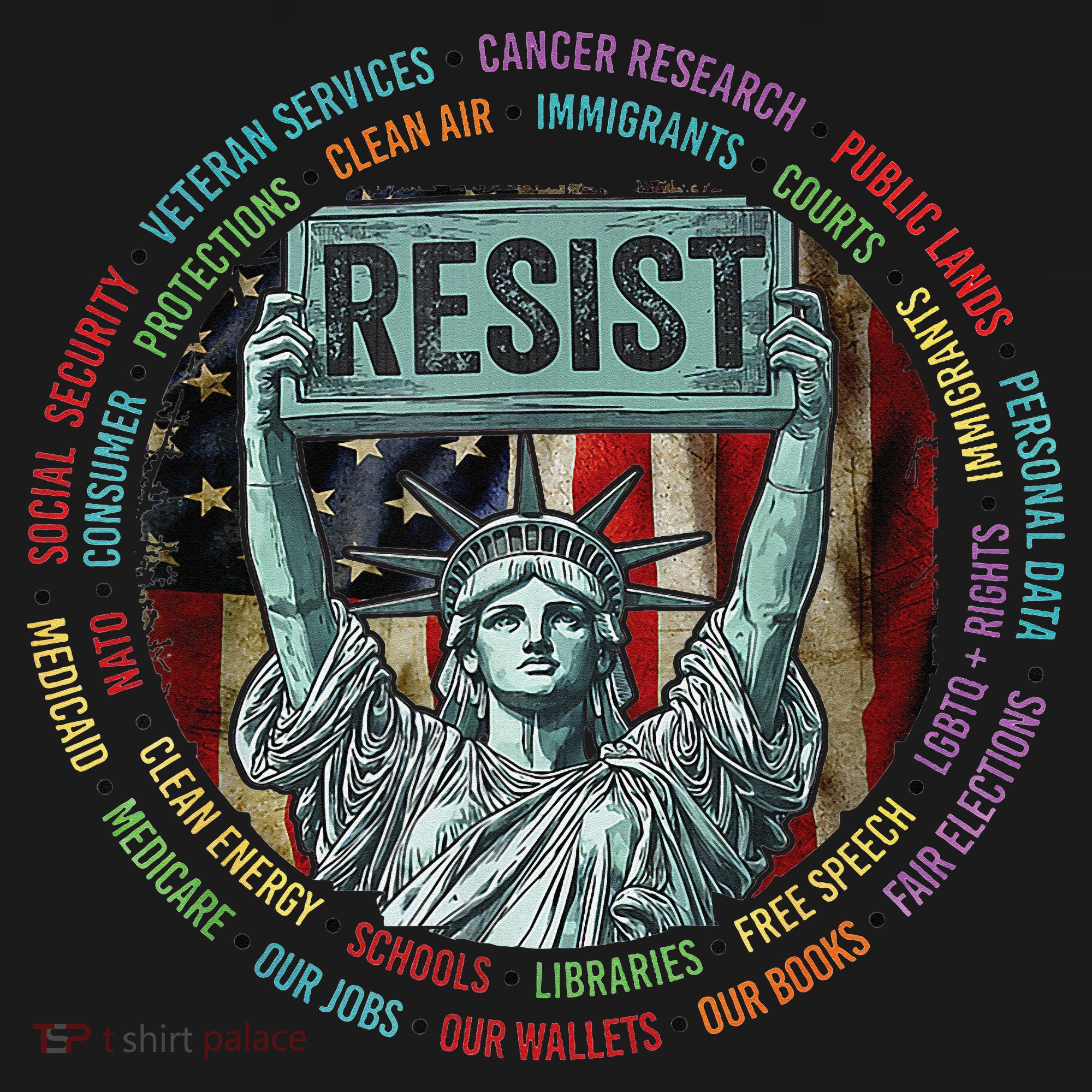 Resist Resistance Statue Of Liberty Hands Off Protest Baby Bodysuit
