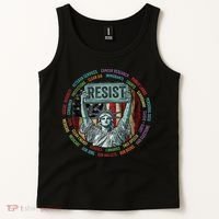 Resist Resistance Statue Of Liberty Hands Off Protest Tank Top thumb 2