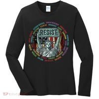 Resist Resistance Statue Of Liberty Hands Off Protest Women's Long Sleeve Shirt thumb 0