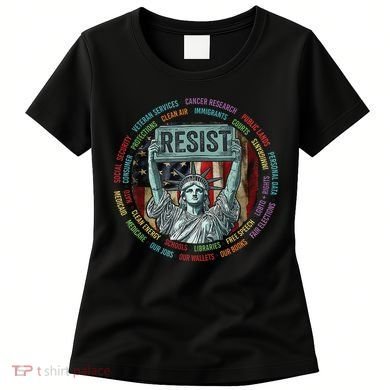 Resist Resistance Statue Of Liberty Hands Off Protest Women's T-Shirt