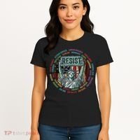 Resist Resistance Statue Of Liberty Hands Off Protest Women's T-Shirt thumb 4