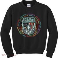 Resist Resistance Statue Of Liberty Hands Off Protest Kids Sweatshirt thumb 0