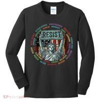 Resist Resistance Statue Of Liberty Hands Off Protest Kids Long Sleeve Shirt thumb 0
