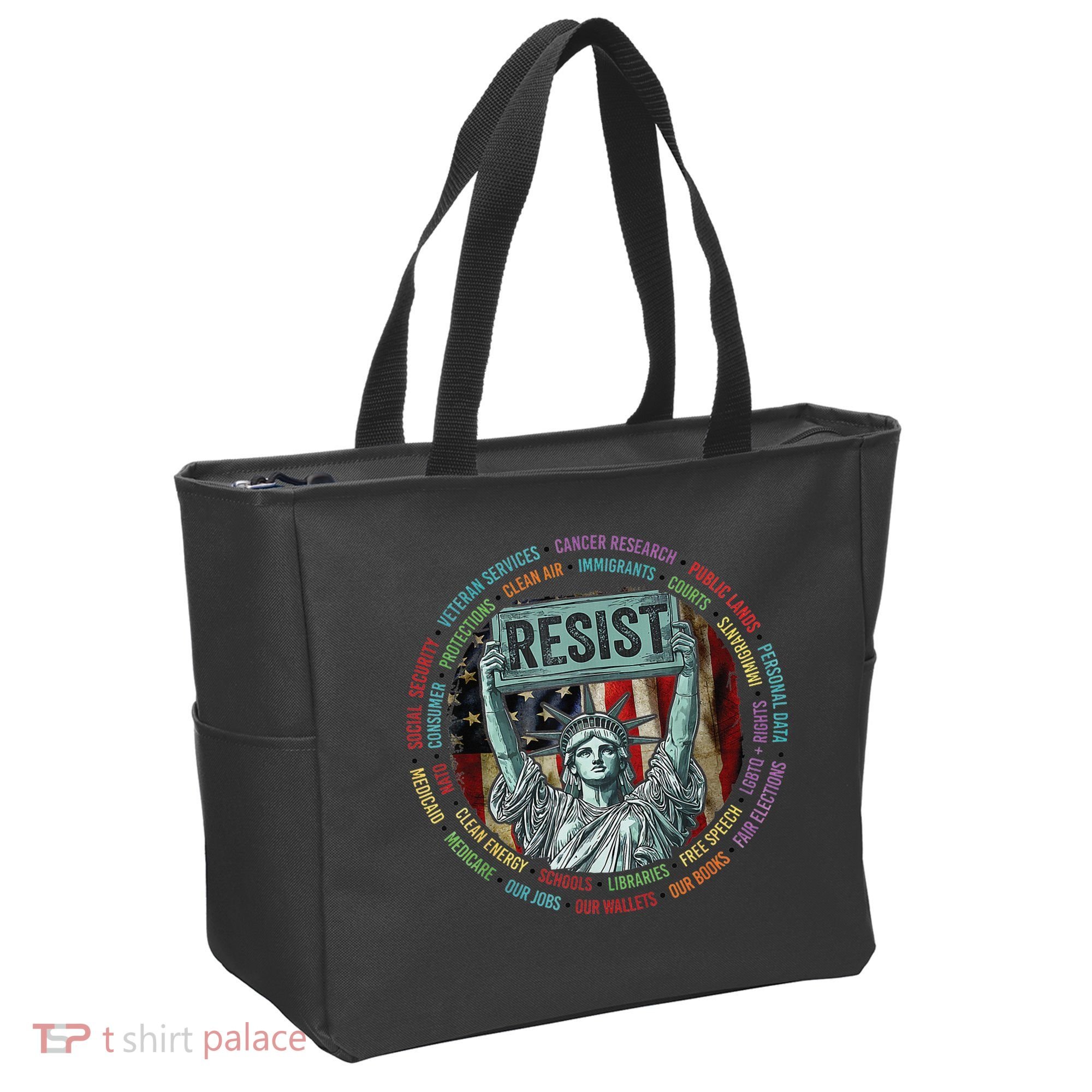 Resist Resistance Statue Of Liberty Hands Off Protest Tote Bag
